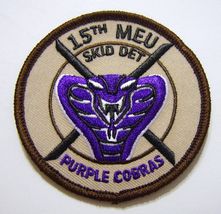 USMC PATCH - 15th MEU "SKID DET" PURPLE COBRAS DESERT TAN - $5.15