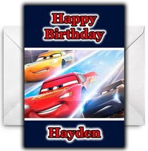 DISNEY&#39;S CARS 3 Personalised Birthday / Christmas / Card - Large A5 - $4.10