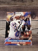 Ernest Givins Houston Oilers Signed 1991 Pro Set #164 Autographed Football Card  - £7.84 GBP