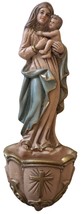 Vintage Italian Virgin Mary Baby Jesus Holy Water Font Religious Figurin... - $31.49