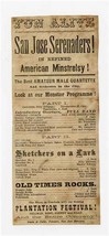 San Jose Serenaders Billy Gillman Minstrel Show Program 1890s  - $67.32