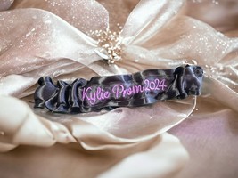 Your Name + Prom Year Custom Colors Embroidered Dance Garter Personalized - £11.00 GBP