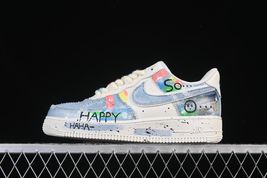 Custom Air Force 1 ’07 Low “Fantasy Cowboy” – Hand Painted Denim Graffit... - $160.00