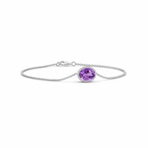 ANGARA Natural 1.6 Ct Oval Amethyst Solitaire Chain Bracelet in 14K Solid Gold - $638.10