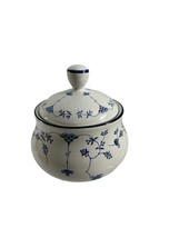 Royal Oak Sugar Bowl with Lid Blue White Ceramic 3&quot; Dishwasher Microwave... - £14.77 GBP
