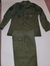 US 1970&#39;s  Army Mens Long Sleeve VTG USAF Utility Shirt  8405-00-615-002... - $74.25