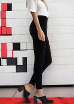 $138 Eileen Fisher Stretch Leggings X Small 2 4 Black Pull On Elastic SOFT NWT - £52.46 GBP