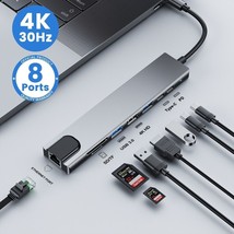 USB C HUB Type C Splitter To HDMI 4K Thunderbolt 3 Docking Station Laptop Adapte - £14.69 GBP+