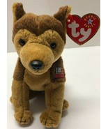 Ty COURAGE Police German Shepherd Beanie Baby Dog Puppy Plush - $190.59 MXN