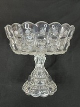 EAPG Pressed Glass Sun &amp; Moon Compote on Pedestal Dalzell, Gilmore &amp; Lei... - $16.82