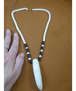 (G157-60) 3-1/2&quot; HUGE GATOR T**TH water buffalo 22&quot; Necklace Alligator T... - $2,667.37 MXN