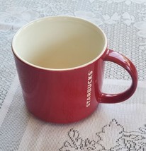 Starbucks 2012 Coffee Mug 14 oz Stackable Red Etch Embossed White Logo Large  - $14.50