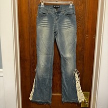 Y2K Vintage Tag Rag Culture Low Rise Flare Bellbottom Jeans sz 4 26 Crochet - $70.13