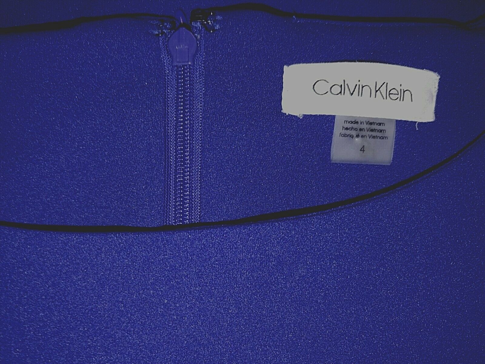 CALVIN KLEIN LADIES 3/4-SLEEVE BLUE STRETCH KNIT DRESS-4-NWT-$139 ORIG.-LOVELY Item image 6