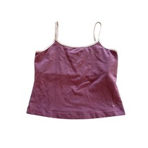 Vintage Y2K Nike Womens XS Pink Tank Top With White Trim Stretch Cotton ... - $20.78