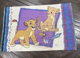 Vintage 90&#39;s Disney The Lion King Standard Pillow Case Simba Timon Pumba... - $16.27 CAD
