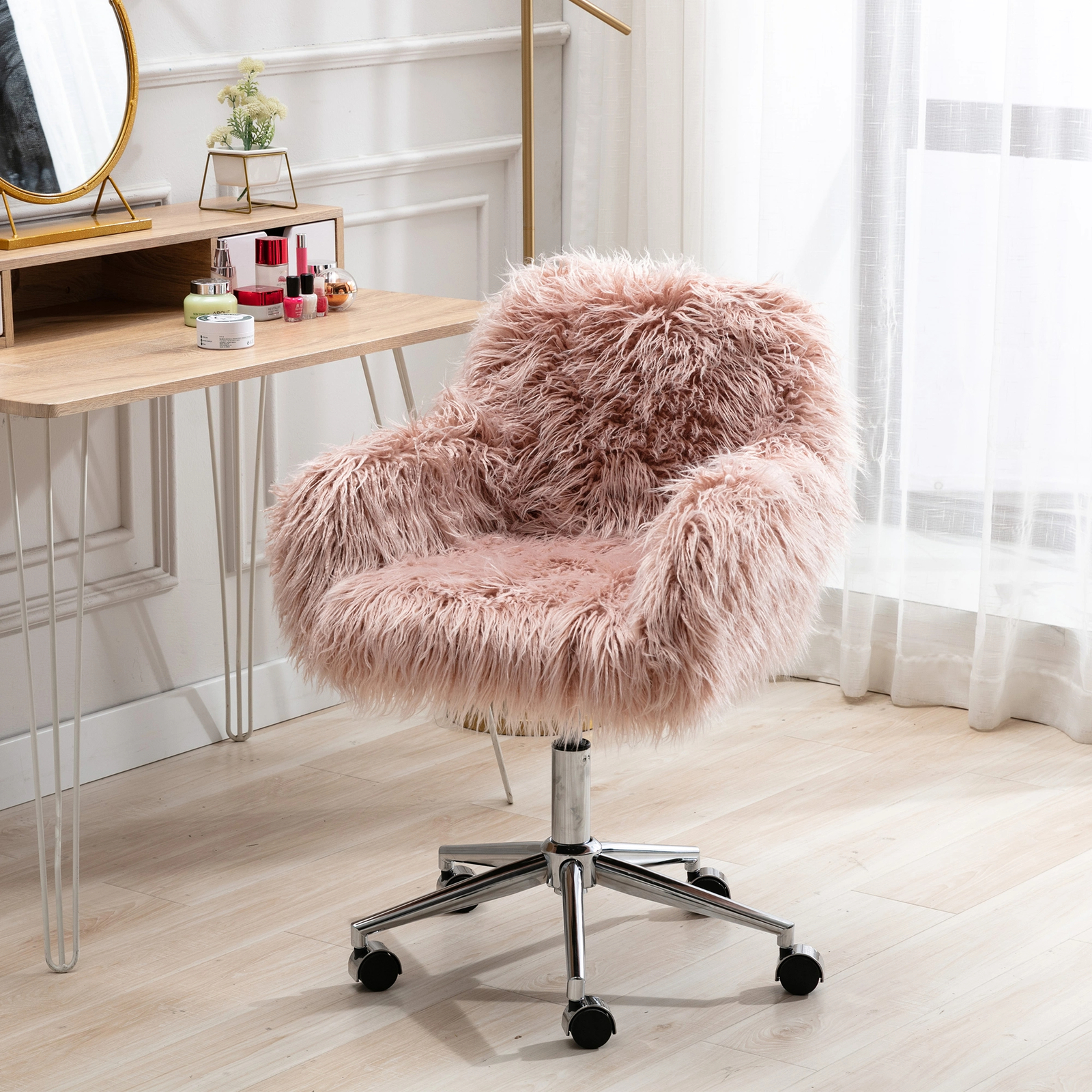 Comfortable Girls Office Chair Furry Office Chair Kids Computer Chair, Fur Chair - $169.99