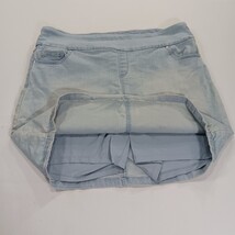 S.C. & Co. Denim Skort Women’s XL Faded Light Blue Pull-On Stretch Mini Skirt image 13