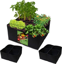 Fabric Raised Garden Bed, Square Plant Grow Bags, Large Durable Rectangu... - £20.35 GBP
