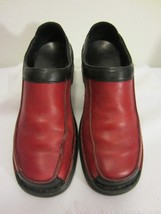 Josef Seibel Red Black Leather Comfort Walking Moc Toe Clogs Mules Slide... - $79.99
