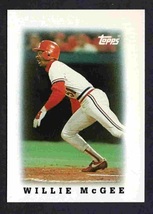 St Louis Cardinals Willie McGee 1988 Topps Mini League Leader Baseball Card #71  - £0.39 GBP