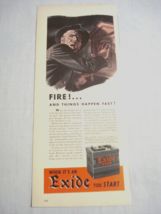 1941 Ad  Exide Hycap Battery Fire! ...and Things Happen Fast! - $9.99