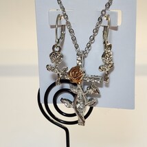 Cross &amp; Roses Necklace and Earrings set - $4.00