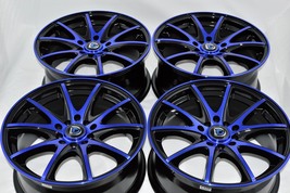 New DDR ST15 17x7.5 5x100/114.3 40mm Black Blue 17" Wheels Rims (Set of 4) - $749.00