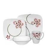 ♻️ Corelle Pretty Pink Square 16-Piece Dinnerware Set, Service for 4 - $3,491.74 MXN