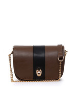 Goyet Della Handbag and Shoulder Bag Mink Black Striped - €25,68 EUR