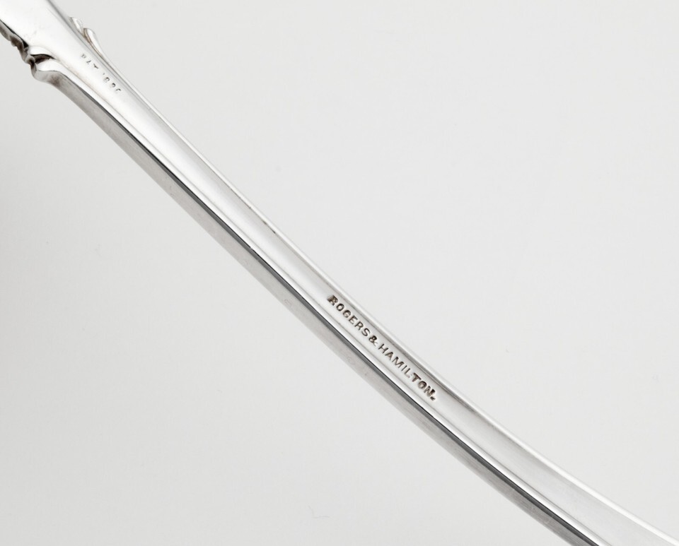 ANTIQUE SHELL SOUP LADLE ROGERS & HAMILTON RAPHAEL PATTERN 11” SILVERPLATE 1896 Item image 4