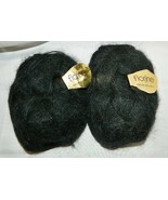 Florine Acrylique Mohair Yarn Lot of Two Skeins 2 Acrylic Knitting Black... - $24.72