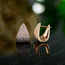 0.80Ct Round Cut D/VVS1 Diamond Hoop Clip On Earrings In 14K Rose Gold Finish - £75.34 GBP
