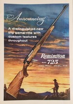 1958 Print Ad Remington Model 725 Bolt Action Big Game Rifles Hunter Out West - $21.58