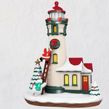 Hallmark 2018 Luminous Lighthouse Musical Table Top Santa Claus Polar Be... - $89.95