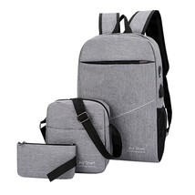 3pcs/set Men&#39;s Backpack Male USB Charging Laptop Backpack Women Travel Backpacks - £66.54 GBP