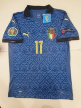 Ciro Immobile #17 Italy 20/21 Euro Match Slim Blue Home Soccer Jersey 2020-2021 - £72.16 GBP