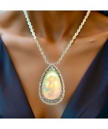 Natural Opal Diamond Necklace 20&quot; 14k Gold 15.14 TCW Certified $8,750 41... - $70,430.72 MXN