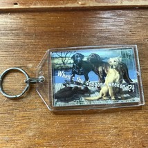 Black Chocolate &amp; Yellow Lab Dog Print in Clear Plastic Cover Key Chain Purse or - £6.82 GBP