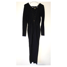 HERA Collection Black Corset Front Stretch Knit Jumpsuit Catsuit Jumpsuit Medium - £38.59 GBP