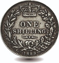 GREAT BRITAIN VICTORIA 1883 SILVER ONE SHILLING COIN - £27.91 GBP