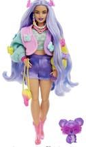 Barbie Extra Doll With Pet Koala, Wavy Purple Hair, Butterfly Sweater Outfit And - £50.56 GBP