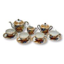 Tashiro Shoten Lustre WareJapan  Teapot Cream Sugar 4 Cups &amp; Saucers Porcelain - £108.94 GBP