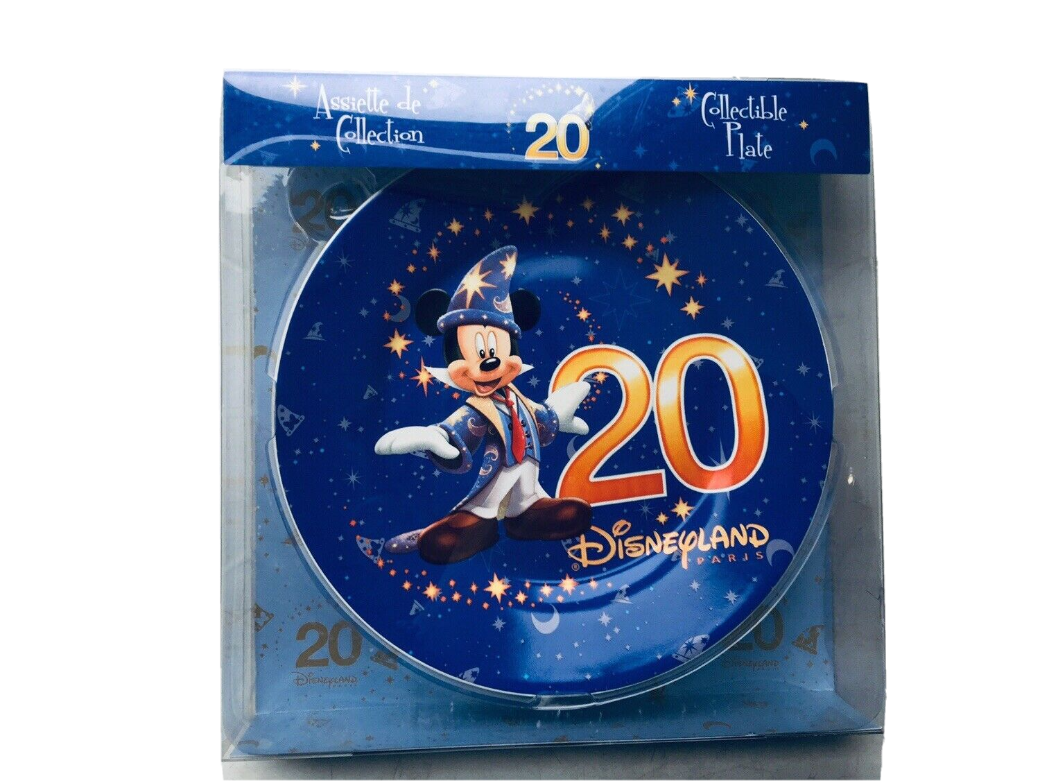 Disneyland Paris Disney 20th Anniversary Souvenir Blue Plate vtd - £39.55 GBP
