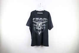Vintage Mens 2XL Faded Spell Out Heavy Metal Fear Factory Band T-Shirt Black - £38.66 GBP