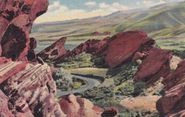 View from Red Rocks Pueblo Denver Mountain Parks Colorado CO Postcard D14 - $2.99