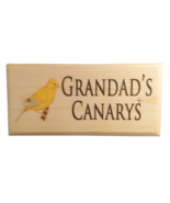 Personalised Canary Sign, Custom Aviary Plaque Grandads Bird Shed Wooden Gift - $13.83