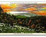 Mount Sterling Great Smoky Mountains National Park KY UNP Linen Postcard... - $2.92
