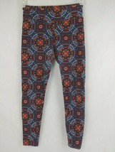 LuLaRoe One Size Leggings Blue, Orange, Red Geometric Circles Design - $10.88