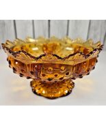 Fenton Hobnail Vintage Glass 6&quot; Candle Bowl Colonial Amber - $41.00 CAD